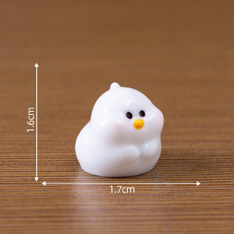 微景观创意可爱搞怪小白鸭公仔娃屋DIY装饰品配件迷你车载小摆件