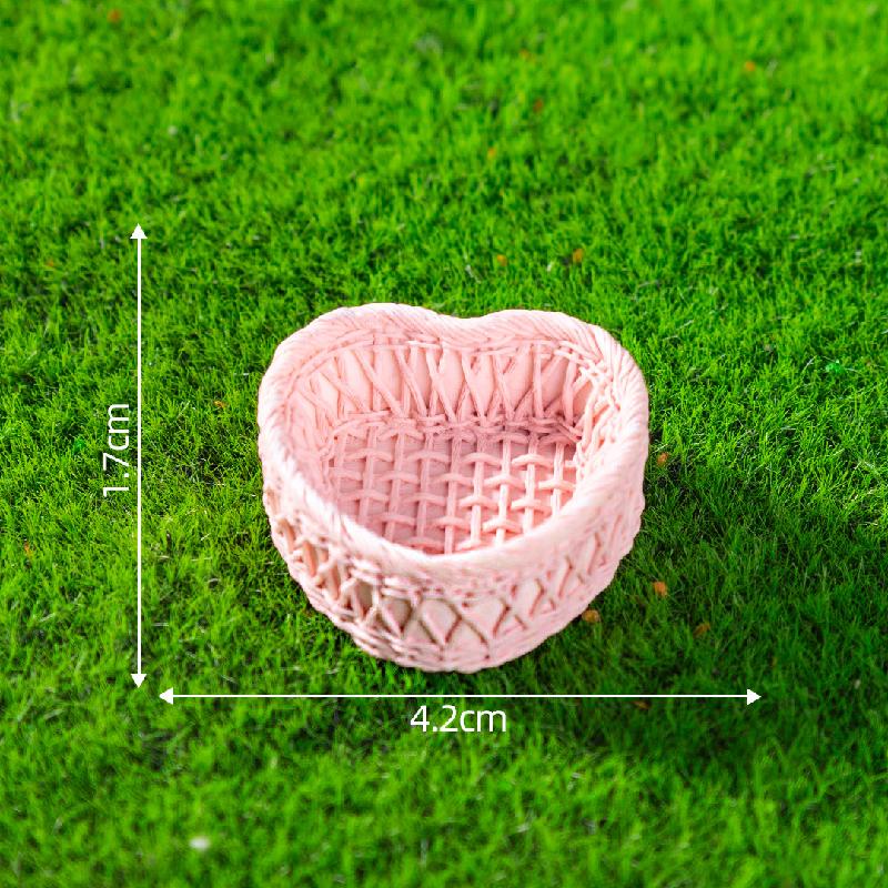 微景观创意仿真竹编篮子竹筐模型造景 DIY装饰配件微缩迷你小摆件