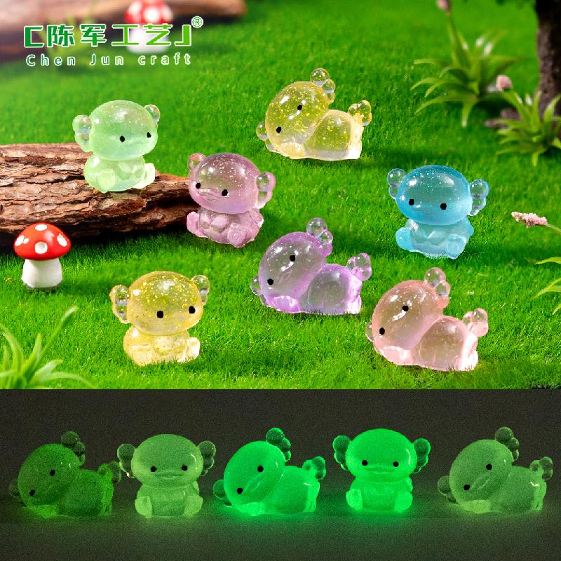 跨境新品微景观创意夜光胖胖细闪六角龙 DIY装饰品配件迷你小摆件