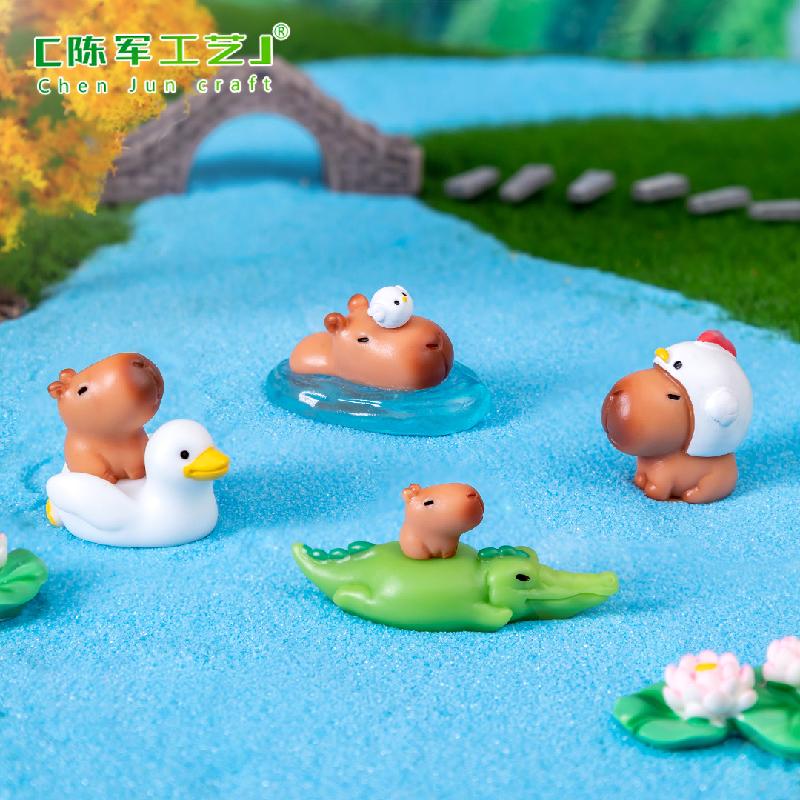 Mô hình chuột lang Capybara mini dễ thương, trang trí xe và bàn (ZC-1084)