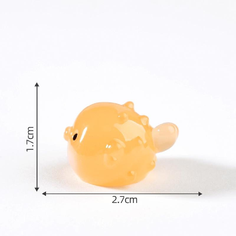 微景观创意可爱夜光胖胖河豚萌粒 DIY装饰品挂配件迷你树脂小摆件