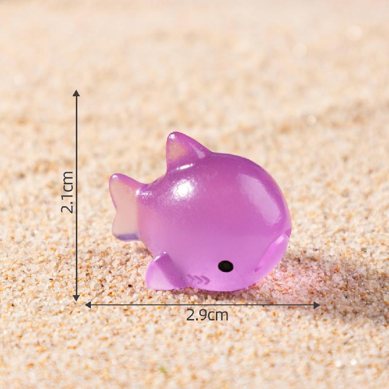 微景观创意夜光鲨鱼海洋动物生态瓶 DIY装饰品配件迷你桌面小摆件