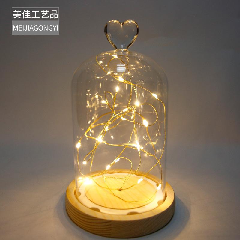Chụp Thuỷ Tinh Hình Trụ Có Núm Và Đèn Led (MJA-16)