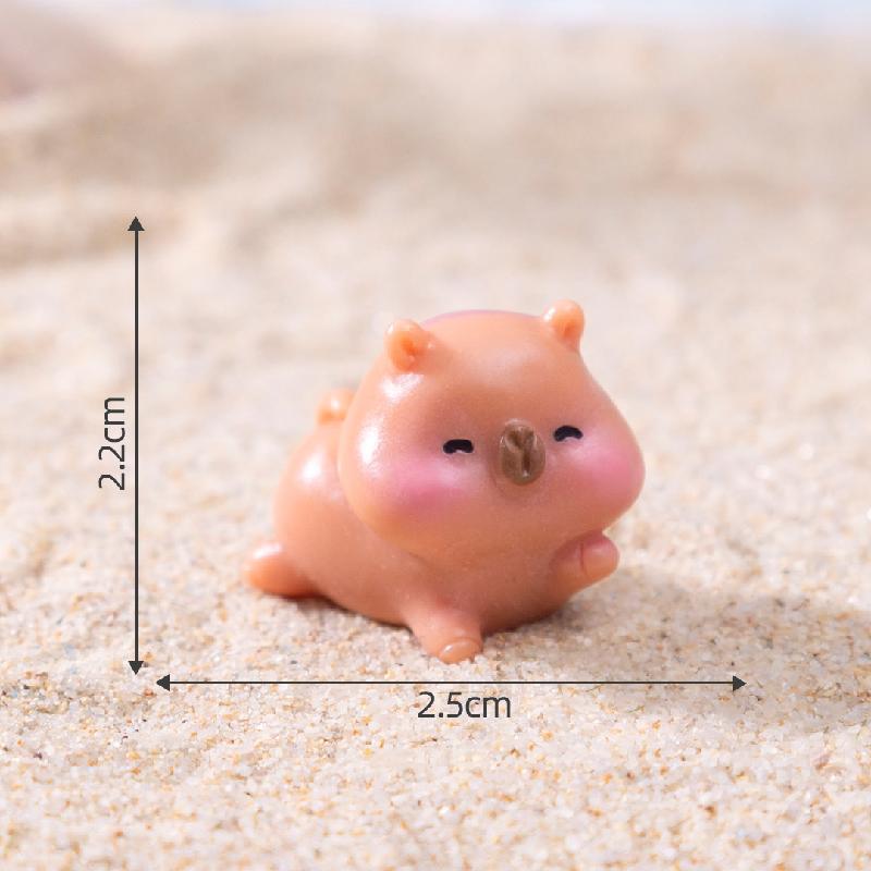 微景观创意简单卡皮巴拉公仔 DIY装饰品挂配件迷你车载桌面小摆件