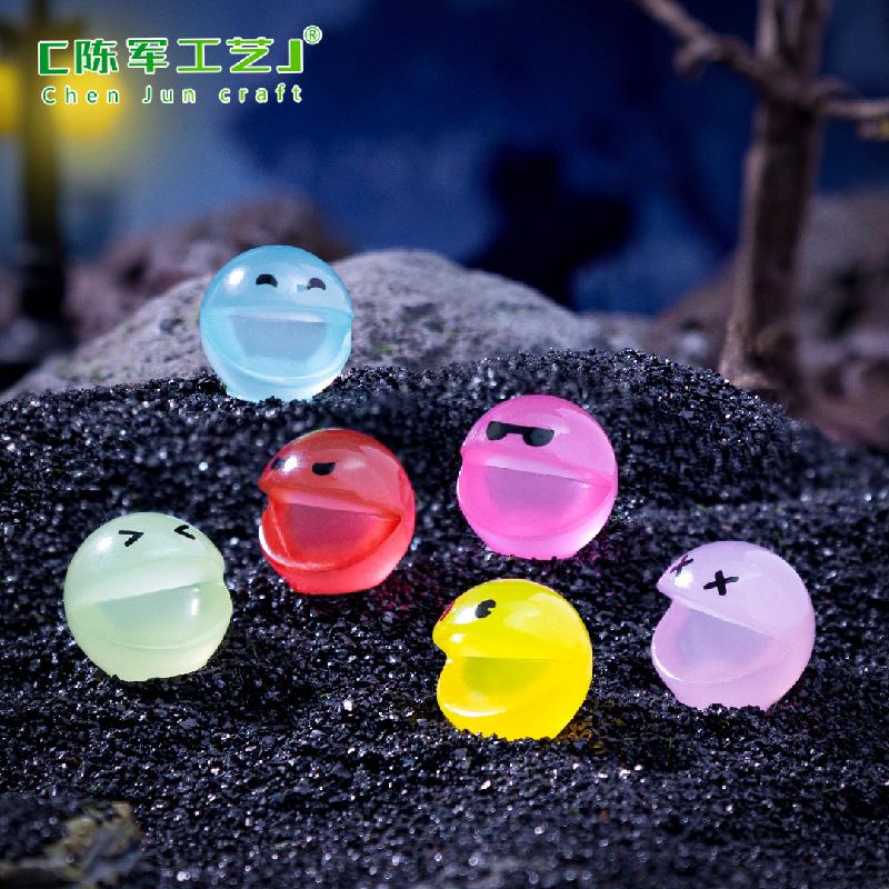 跨境外贸微景观创意夜光豆豆人萌粒 DIY装饰品配件迷你桌面小摆件