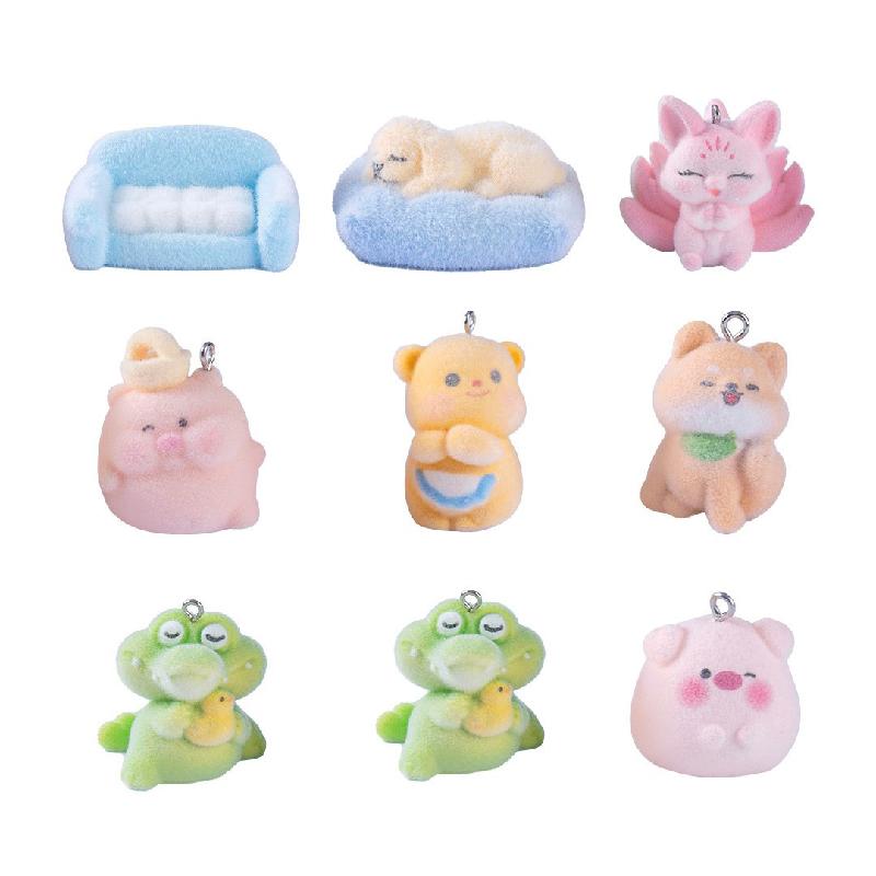 植绒公仔创意可爱小动物系列萌粒 DIY装饰品摆件包包钥匙扣挂配件