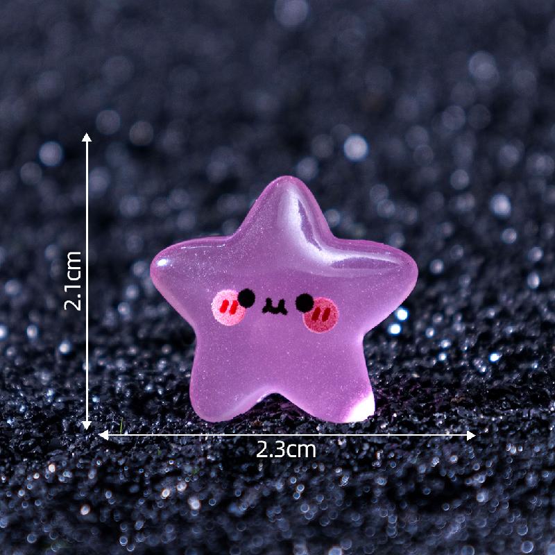 跨境新品微景观夜光表情小星星萌粒 DIY装饰品配件迷你树脂小摆件