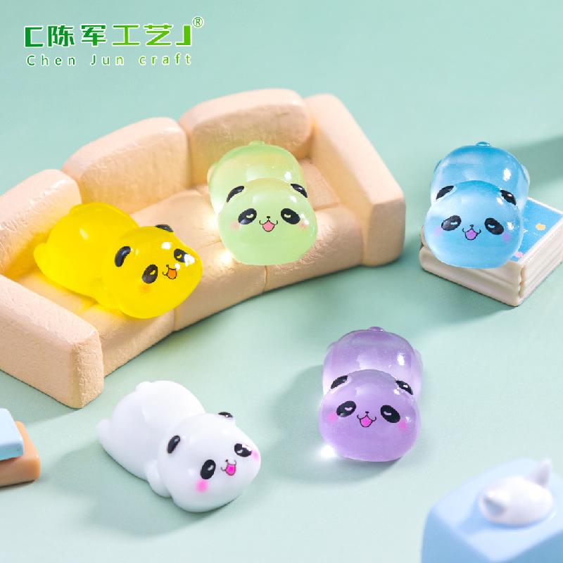 微景观创意夜光趴趴小熊猫萌粒盲袋 DIY装饰品配件迷你桌面小摆件