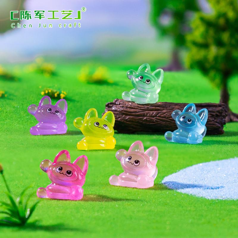 跨境外贸微景观夜光呆呆小猫公仔萌粒 DIY装饰品挂配件迷你小摆件