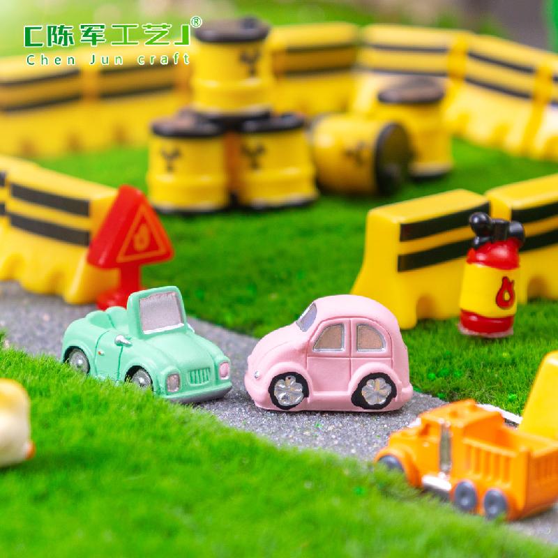 微景观创意迷你Q版汽车交通工具标识DIY装饰品配件微缩场景小摆件