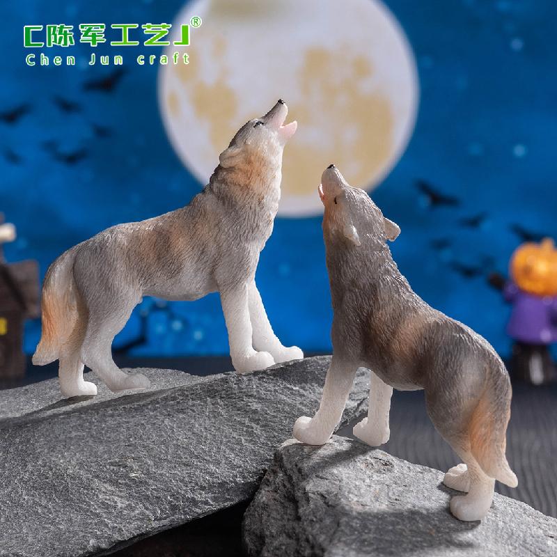 Tiểu cảnh sói thật, búp bê DIY, phụ kiện resin tiểu cảnh mini sáng tạo (ZC-546)