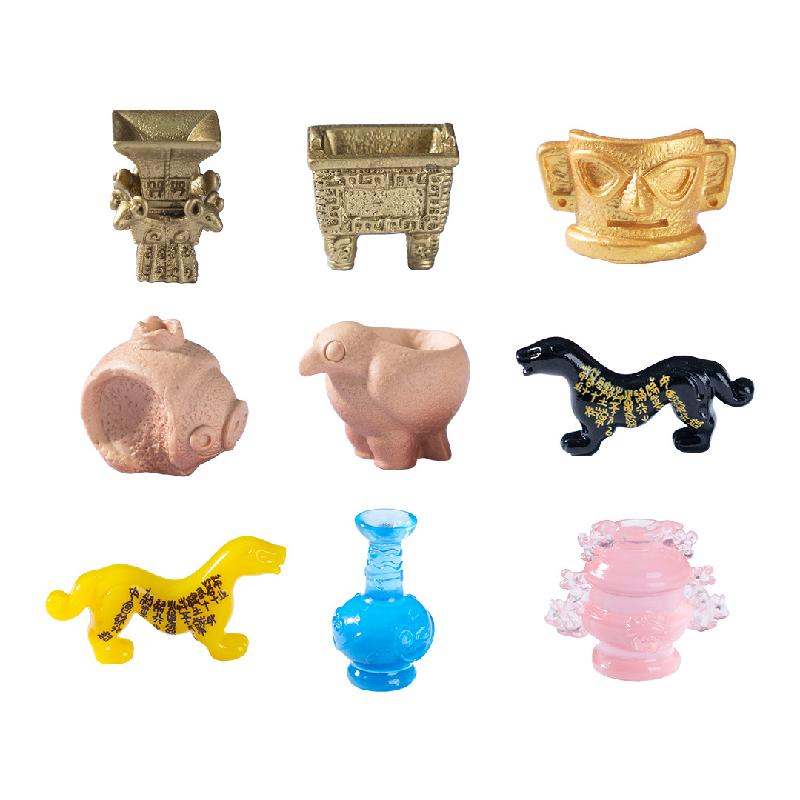 微景观创意仿真博物馆文物四羊方尊 DIY装饰品配件迷你挖宝小摆件