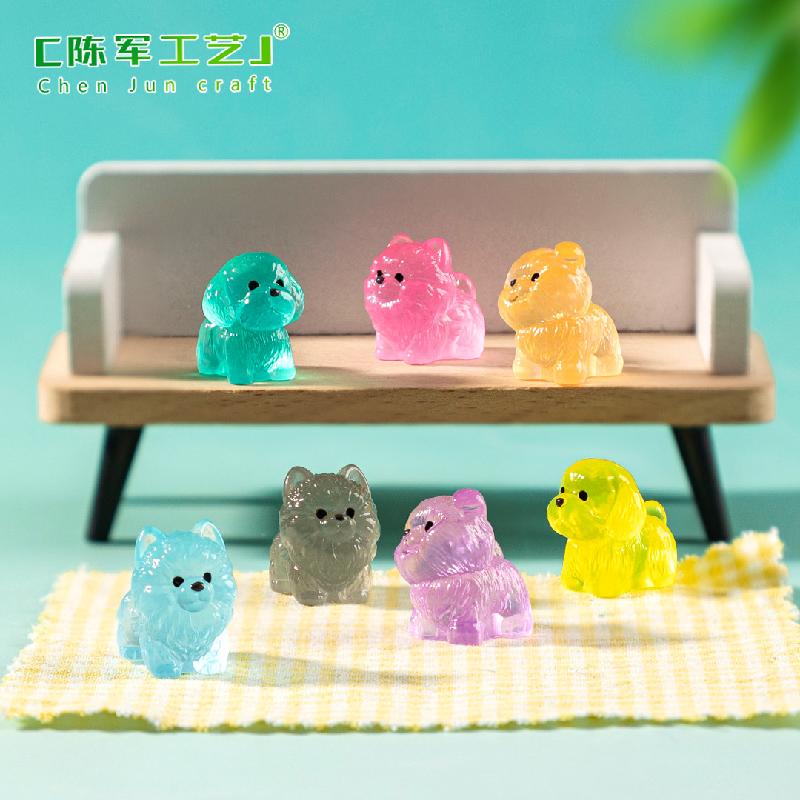 跨境微景观创意夜光简单小狗公仔 DIY装饰品挂配件迷你微缩小摆件