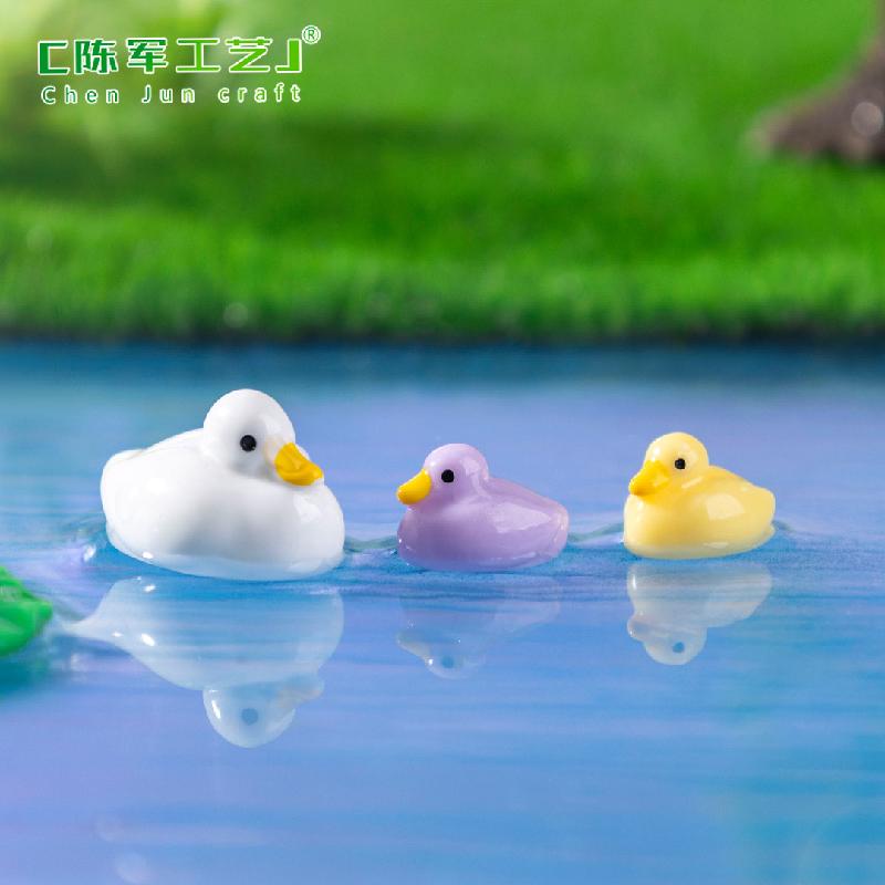 跨境新品微景观创意小鸭子公仔萌粒 DIY装饰品配件迷你树脂小摆件