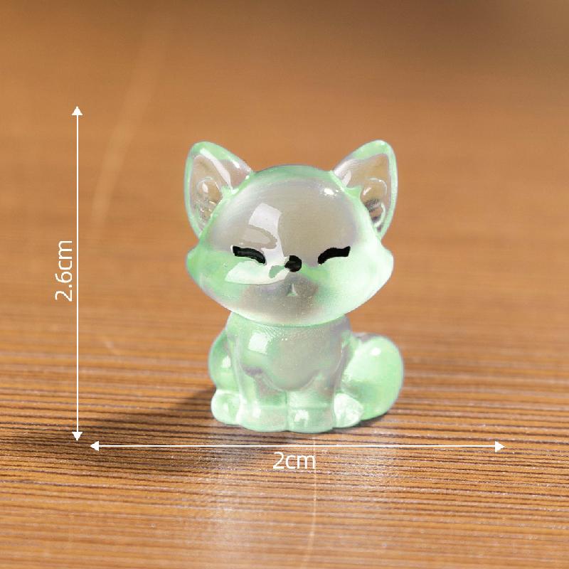 微景观创意夜光小狐狸动物盲袋配件 DIY装饰品配件迷你树脂小摆件