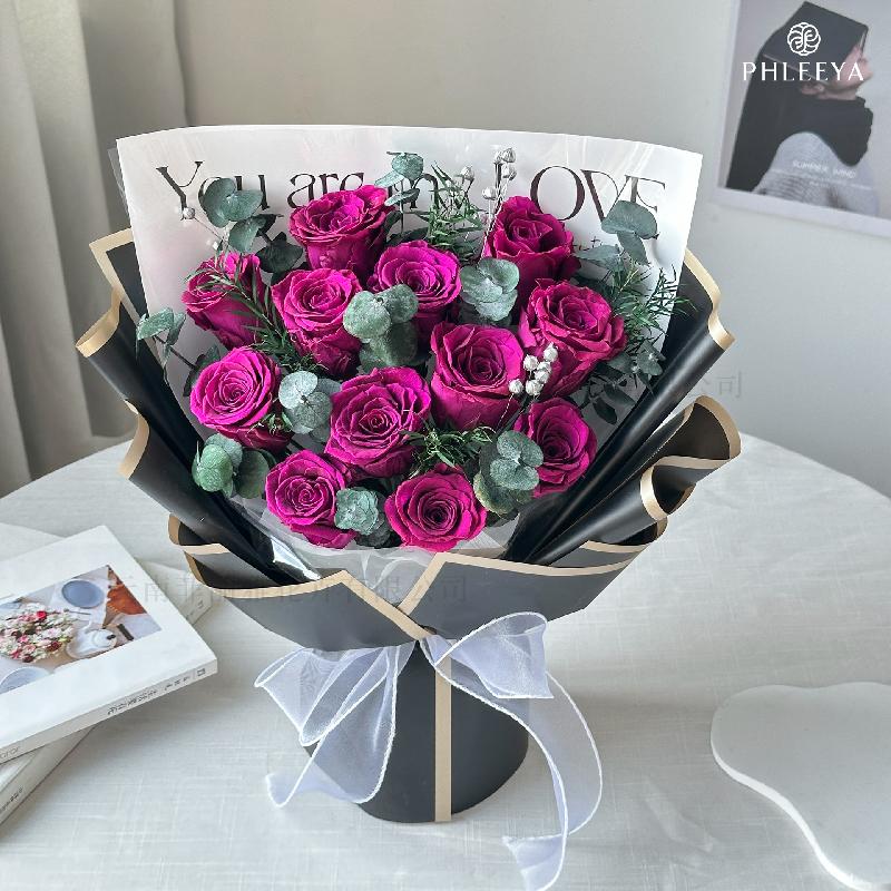 Bó hoa hồng vĩnh cửu quà tặng giáo viên Valentine Thất Tịch (HK-14)
