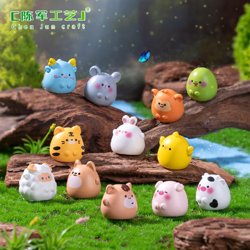 微景观创意可爱十二生肖小动物萌粒公仔 DIY装饰品配件迷你小摆件