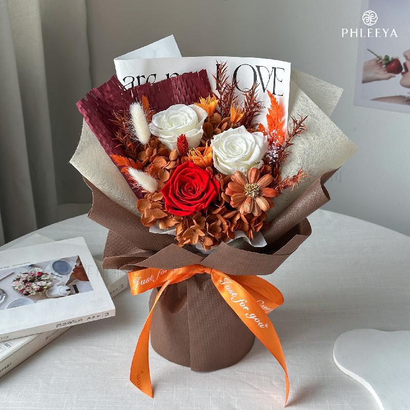Bó hoa hồng vĩnh cửu quà tặng giáo viên Valentine Thất Tịch (HK-14)