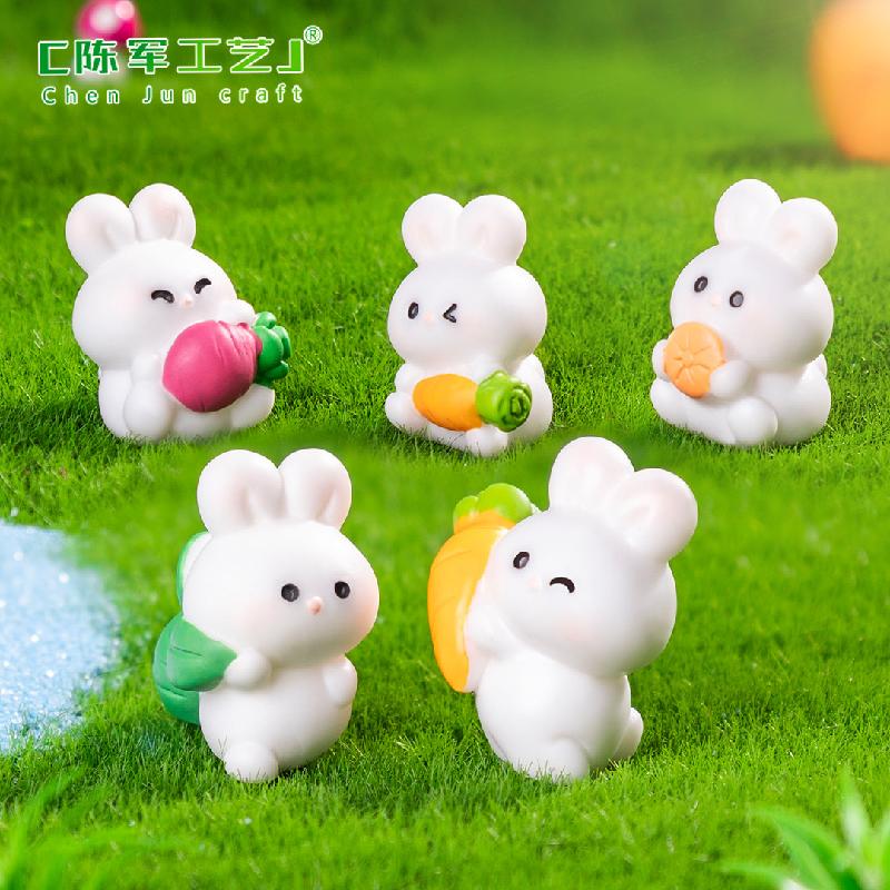 Thỏ & cà rốt mini – Mô hình thỏ dễ thương, trang trí vườn cảnh, bàn làm việc (M-1371)