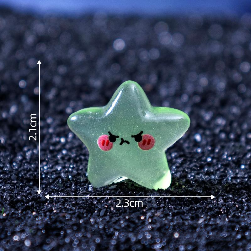 跨境新品微景观夜光表情小星星萌粒 DIY装饰品配件迷你树脂小摆件