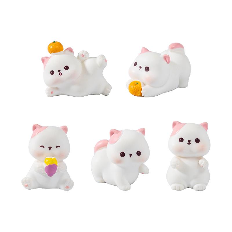 Tiểu cảnh mèo quanh lửa, nhà búp bê trà mini dễ thương (ZC-94)