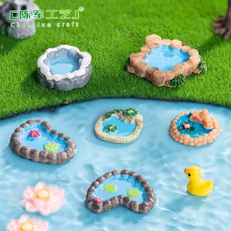 苔藓微景观创意仿真水池塔楼园艺造景 DIY装饰配件微缩迷你小摆件