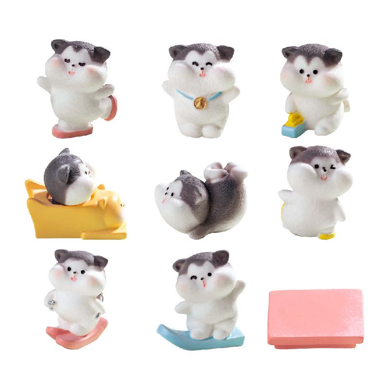 Mèo trượt tuyết mini trang trí cảnh tuyết (PK-714)