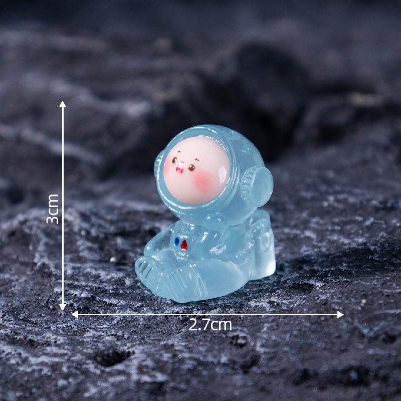 微景观创意夜光太空宇航员火箭公仔 DIY装饰品盲袋配件迷你小摆件