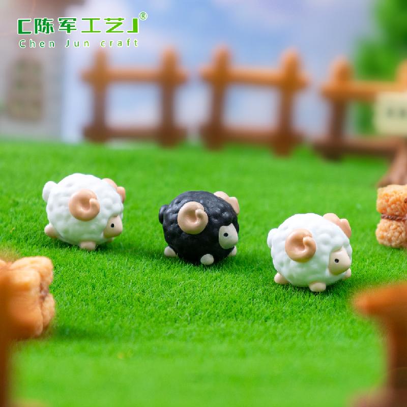 微景观创意可爱黑白小绵羊愿意造景 DIY装饰品配件迷你微缩小摆件