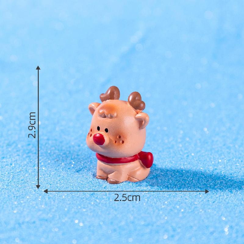 跨境新品微景观创意雪人麋鹿圣诞节 DIY装饰品配件迷你树脂小摆件