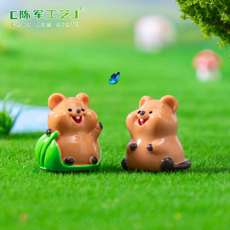 微景观可爱呆萌矮袋鼠宝宝萌粒 园艺造景DY装饰品配件迷你小摆件