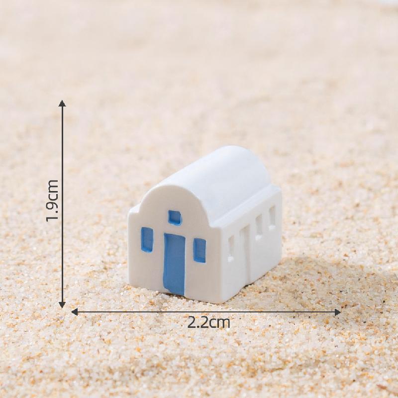 微景观创意地中海房子建筑沙滩造景 DIY装饰品配件迷你微缩小摆件