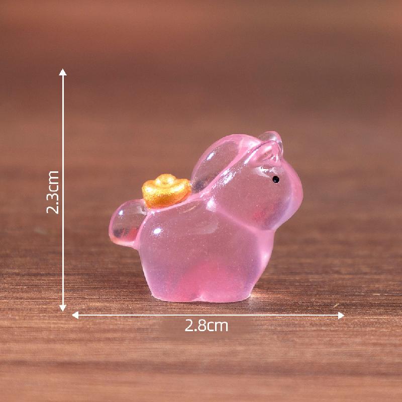 微景观创意新年夜光金银小马萌粒 DIY装饰品挂配件迷你桌面小摆件