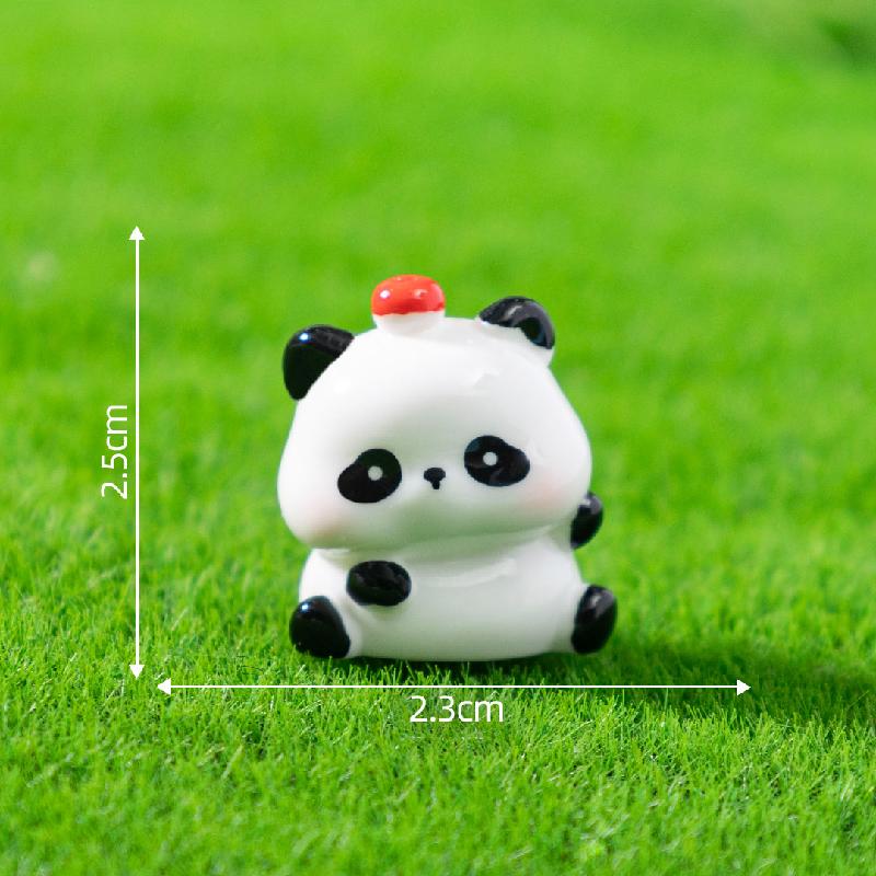 微景观创意可爱植绒公仔肉肉小熊猫萌粒 DIY装饰品配件迷你小摆件