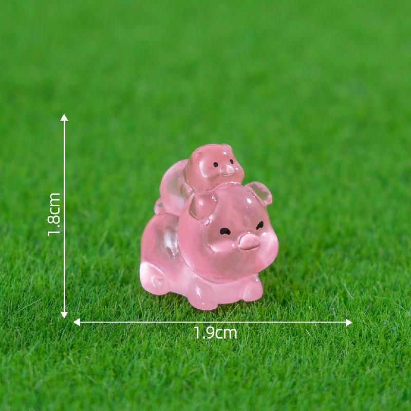 微景观可爱夜光胖墩墩小猪萌粒公仔DIY 装饰品配件迷你桌面小摆件