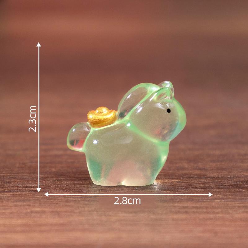 微景观创意新年夜光金银小马萌粒 DIY装饰品挂配件迷你桌面小摆件