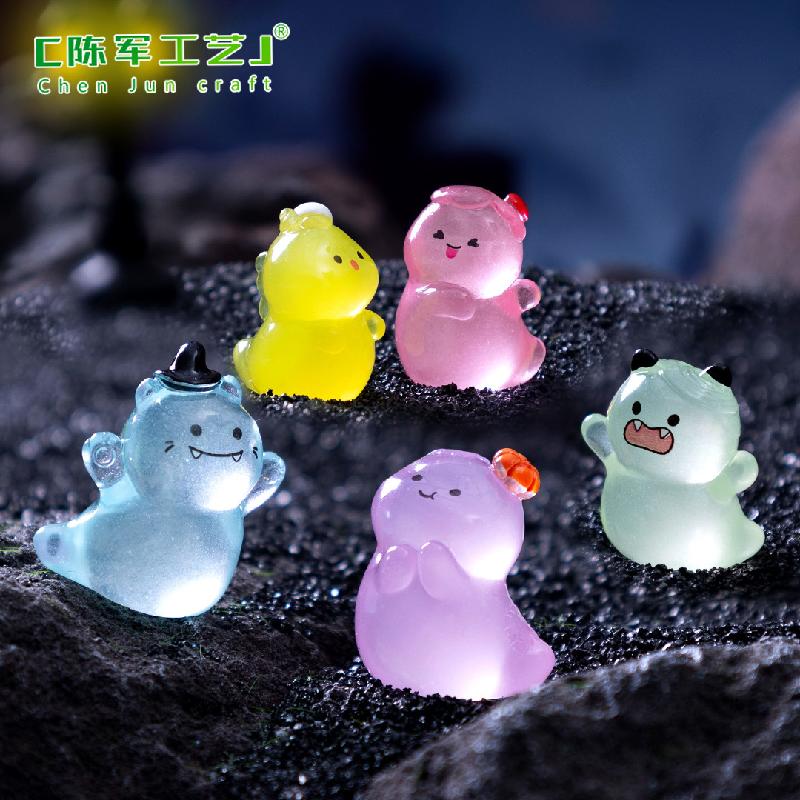 跨境新品微景观创意夜光小幽灵万圣节造景 DIY装饰配件迷你小摆件