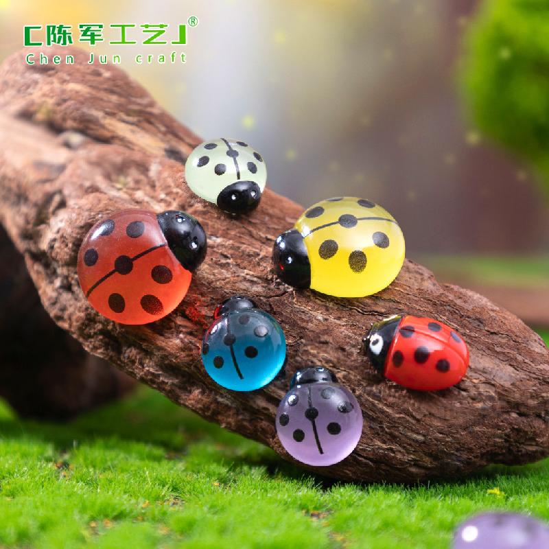 Tiểu cảnh bọ cánh cam phát sáng, sân vườn DIY, phụ kiện bàn tiểu cảnh mini đáng yêu (ZC-496)