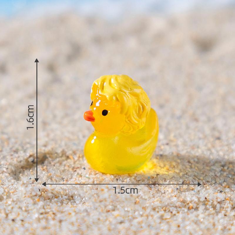 跨境新品微景观创意夜光百变小黄鸭公仔DIY装饰品配件树脂小摆件