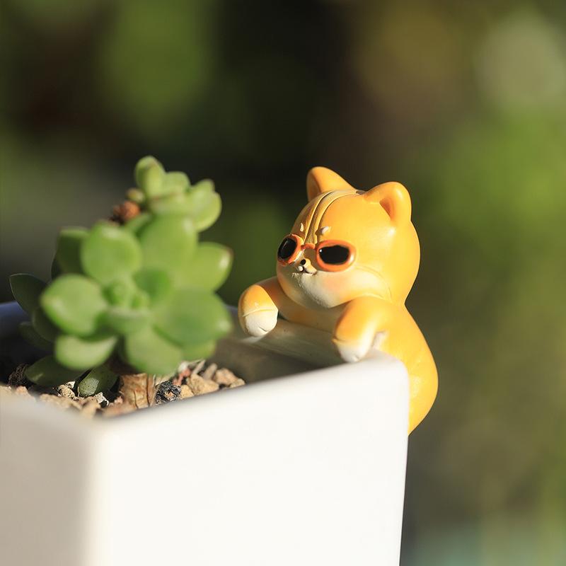 Chậu Cây Resin Tượng Corgi resin phong cách Zakka, phụ kiện bể bò sát, hồ cá, tiểu cảnh và chậu cây (RG-245)