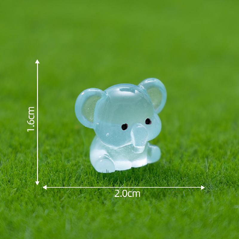 微景观创意夜光小象萌粒园艺造景 DIY装饰品挂配件迷你树脂小摆件