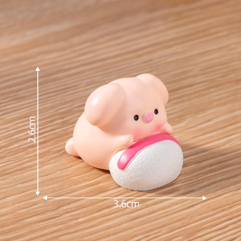 微景观创意化妆小猪公仔娃娃屋 DIY装饰品配件迷你汽车桌面小摆件