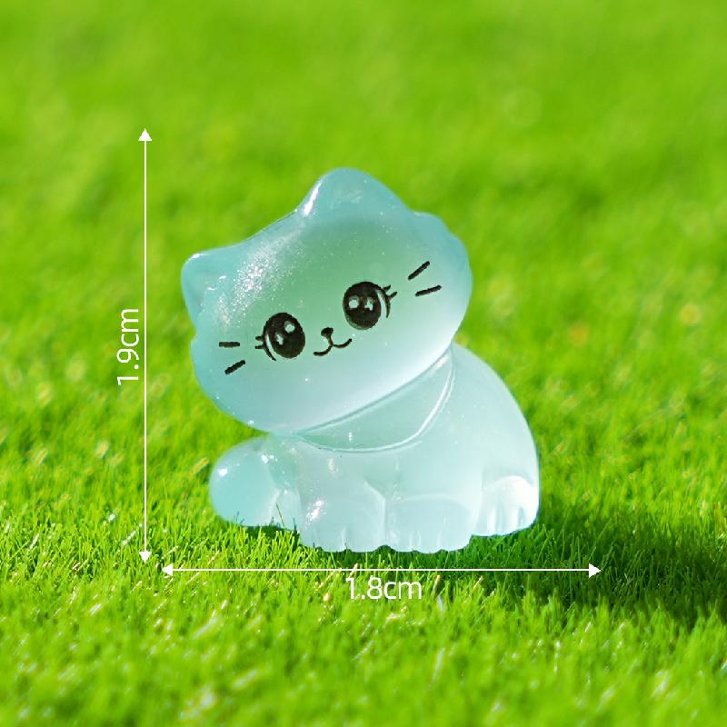 微景观创意新品夜光歪头小猫咪园艺造景 DIY装饰品配件迷你小摆件