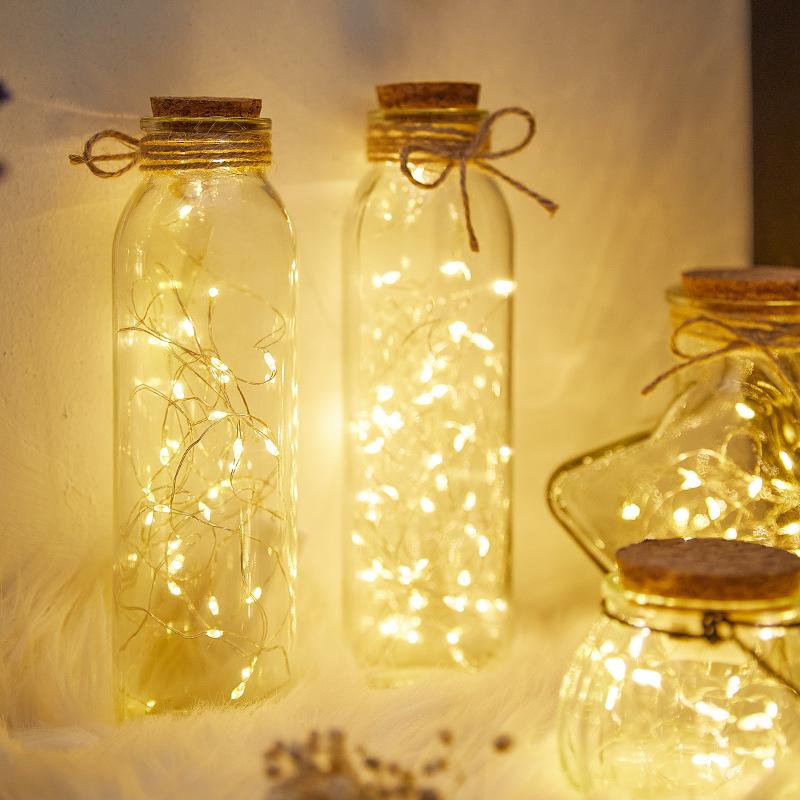 Dây đèn LED dạng sao, nút bấm, sử dụng pin, với dây đồng. Hoàn hảo cho trang trí hoa và sự kiện, tạo hiệu ứng ánh sáng lấp lánh và không khí lãng mạn.