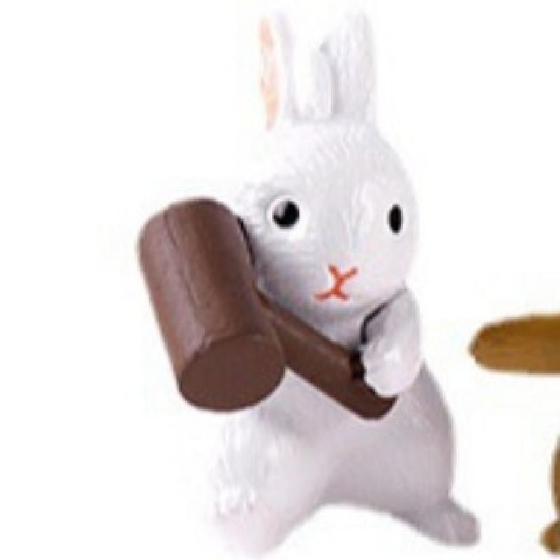 Tiểu cảnh thỏ màu hồng và trắng, phụ kiện trang trí cây cảnh mini (ZC-609)