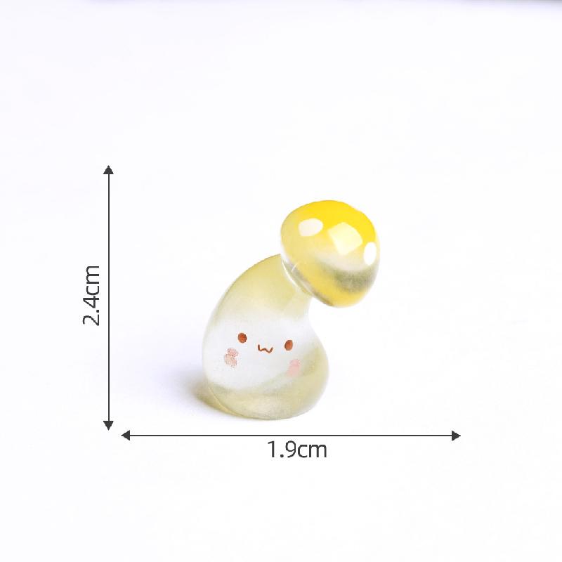 苔藓微景观可爱夜光歪头小蘑菇园艺造景 DIY装饰品配件迷你小摆件