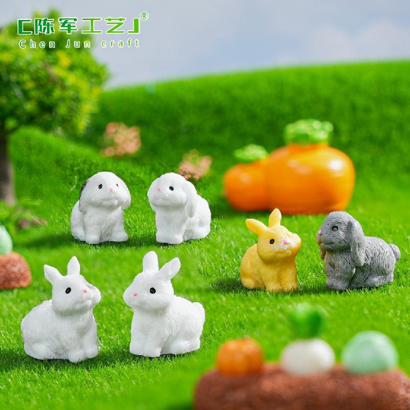 苔藓微景观创意可爱兔子园艺造景 DIY装饰配件迷你车载桌面小摆件