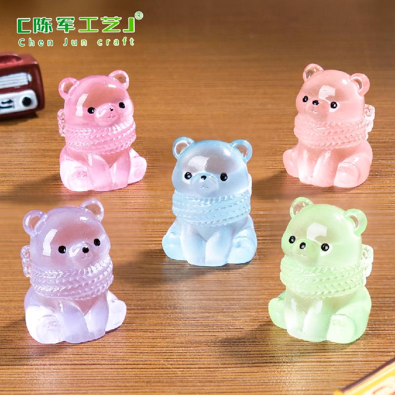 Gấu Bắc Cực phát sáng – Mô hình gấu dạ quang, trang trí xe hơi, bàn làm việc (M-1255)