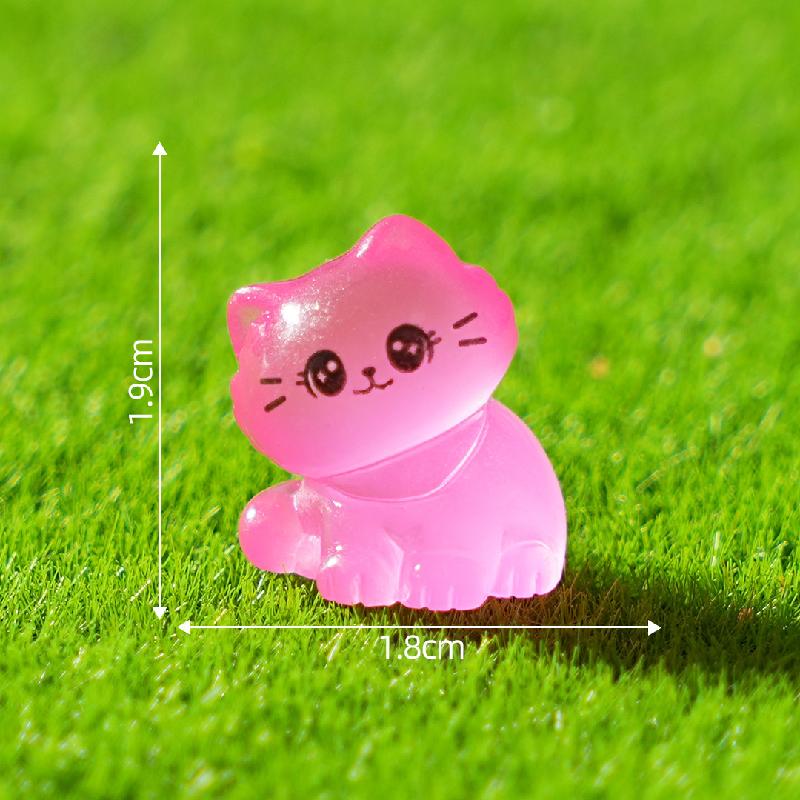 微景观创意新品夜光歪头小猫咪园艺造景 DIY装饰品配件迷你小摆件