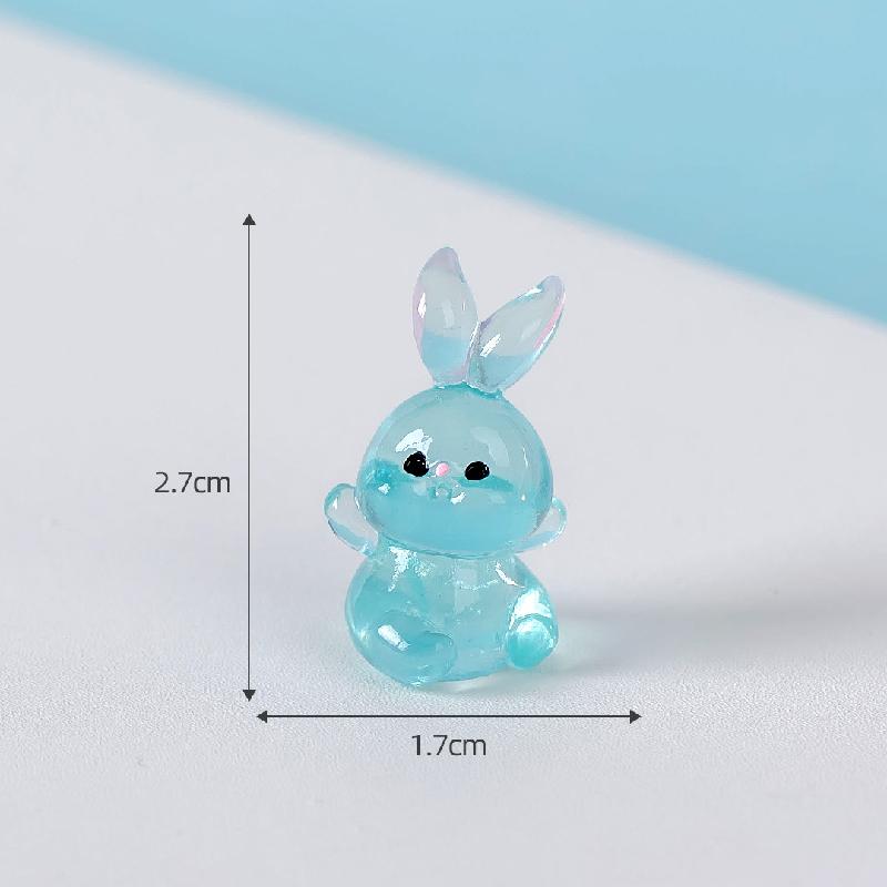 Thỏ phát sáng resin mini trang trí xe và bàn DIY (ZC-743)